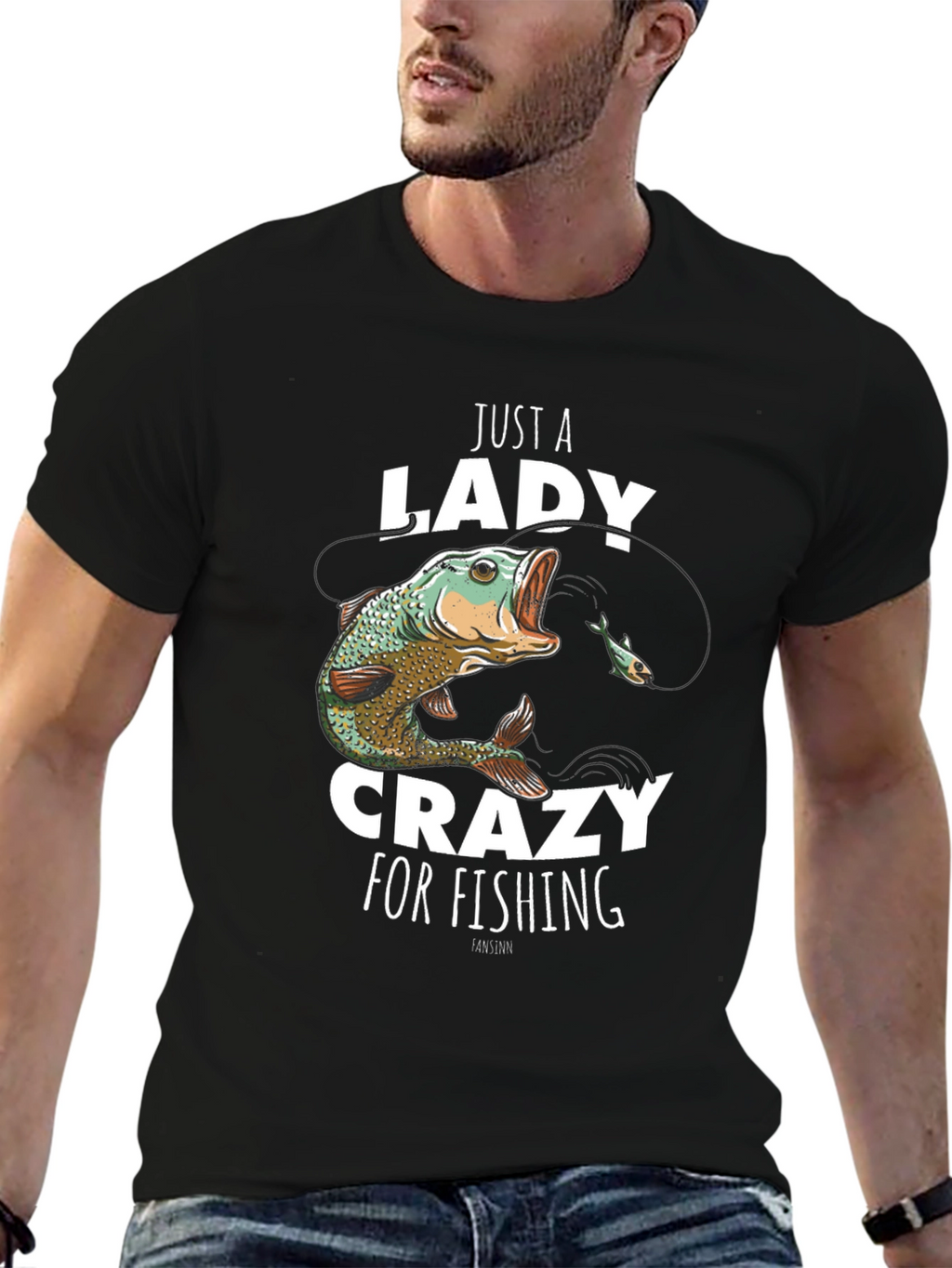 Just a Lady Crazy for Fishing T-Shirt