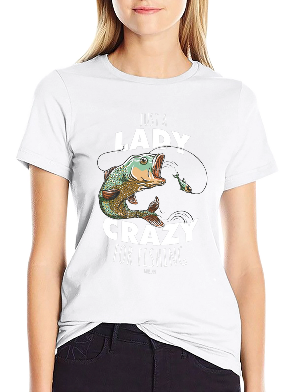 Just a Lady Crazy for Fishing T-Shirt