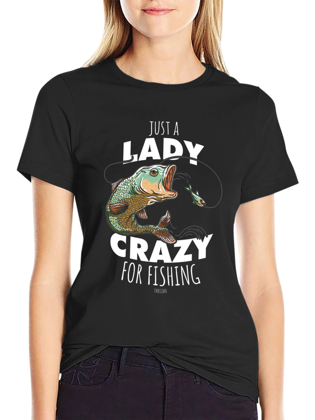 Just a Lady Crazy for Fishing T-Shirt