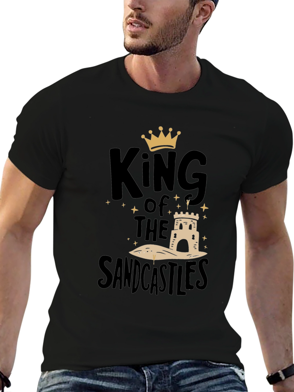 King of the Sandcastles Black Graphic T-Shirt