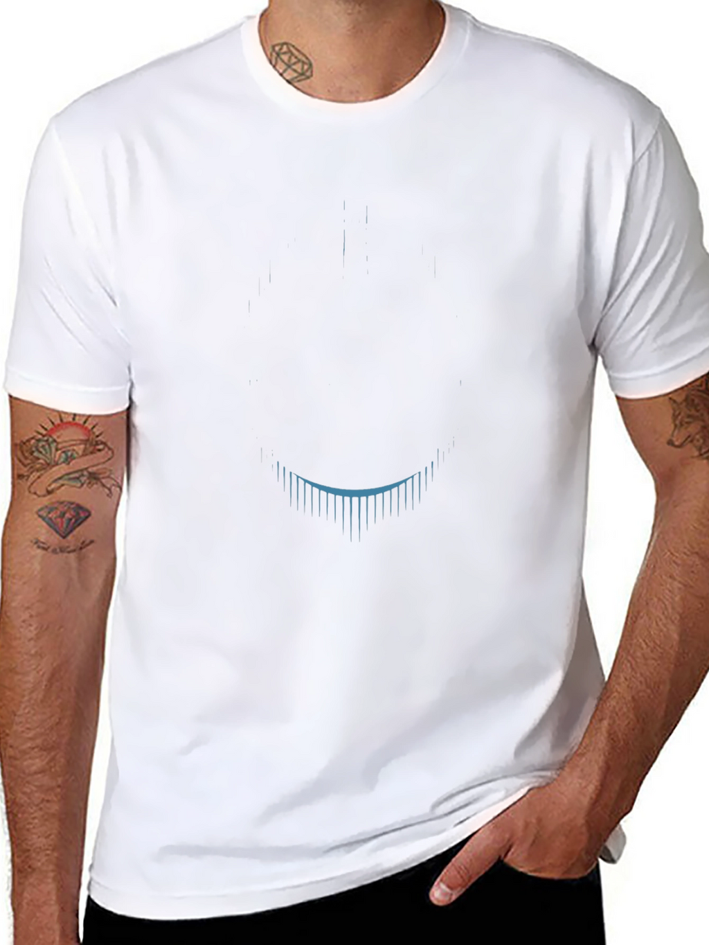 Mens Black Graphic Tee - Modern Design