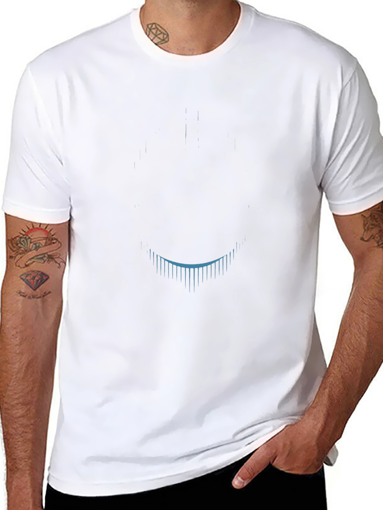 Mens Black Graphic Tee - Modern Design