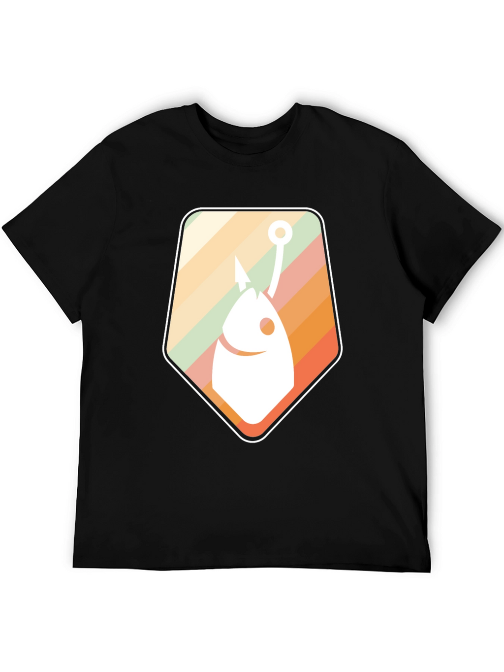 Retro Fish Hook Graphic Tee - Cool Fishing T-Shirt