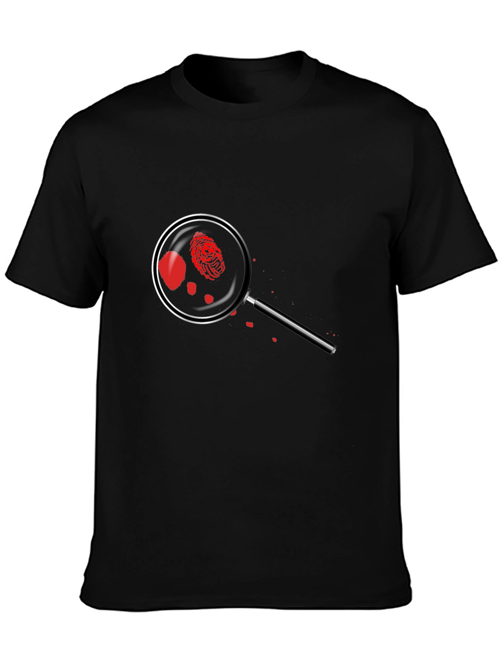 Crime Scene T-Shirt - Detective Magnifying Glass Design