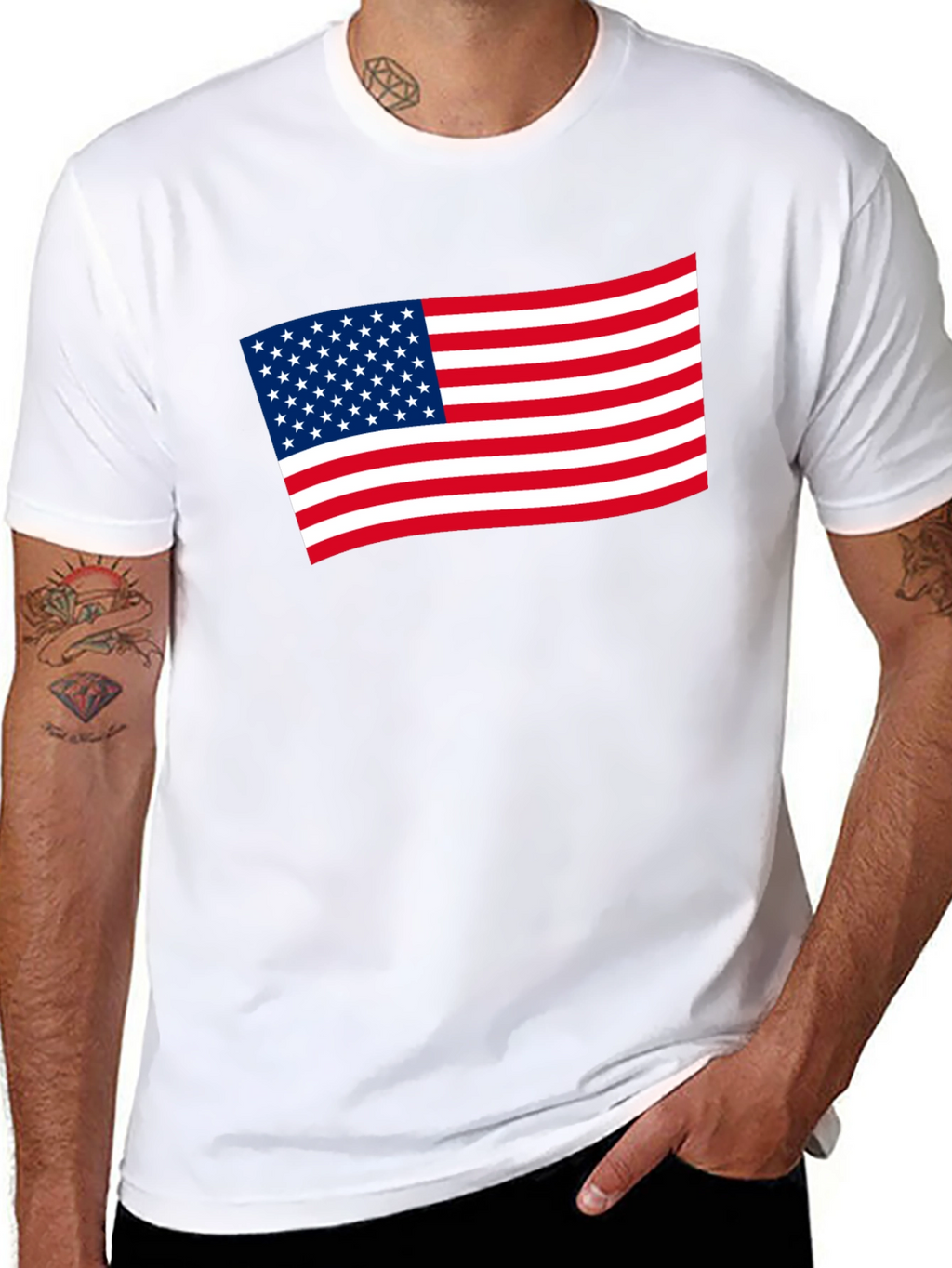 American Flag Graphic Tee - Black Patriotic Shirt