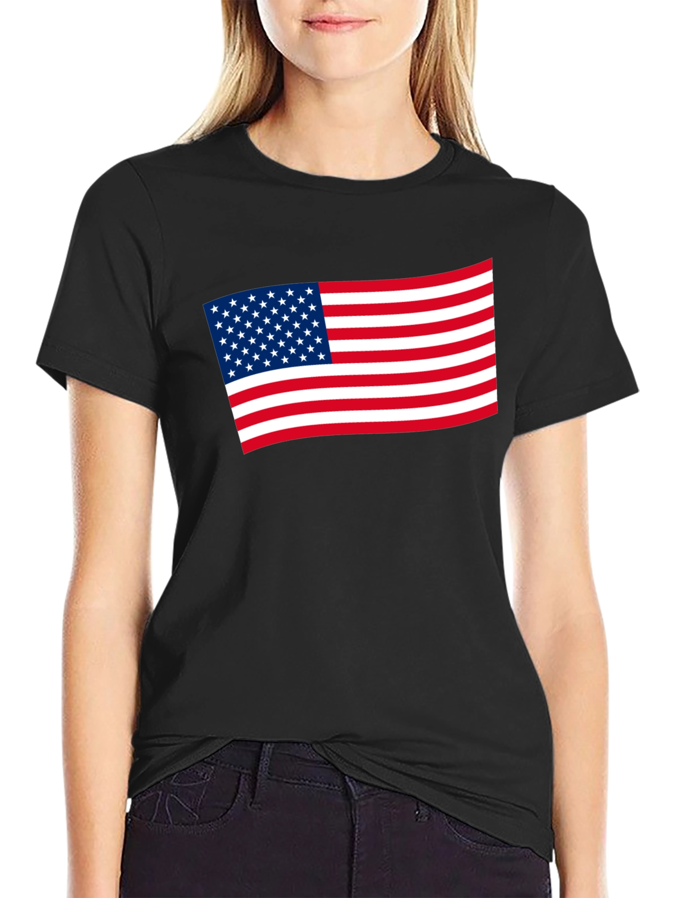 American Flag Graphic Tee - Black Patriotic Shirt