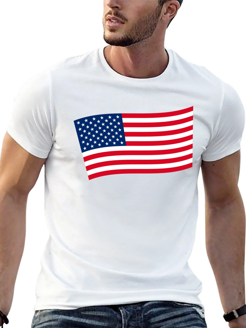 American Flag Graphic Tee - Black Patriotic Shirt