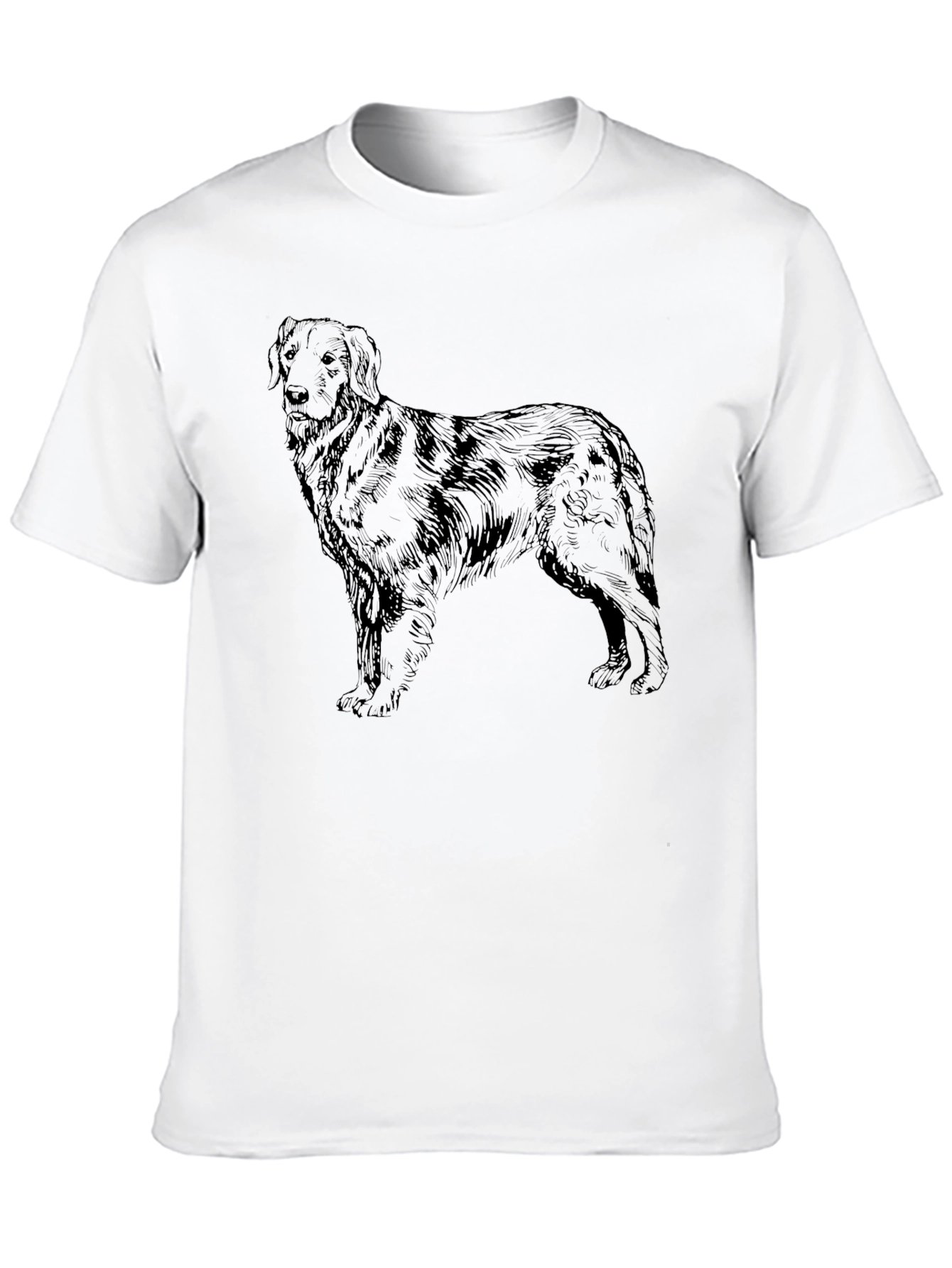 Black Dog Sketch Graphic Tee - Casual Style
