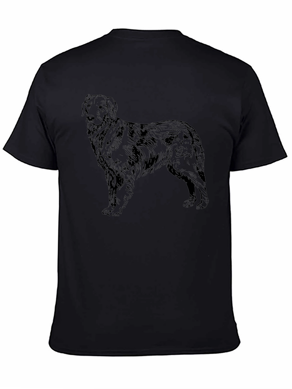 Black Dog Sketch Graphic Tee - Casual Style