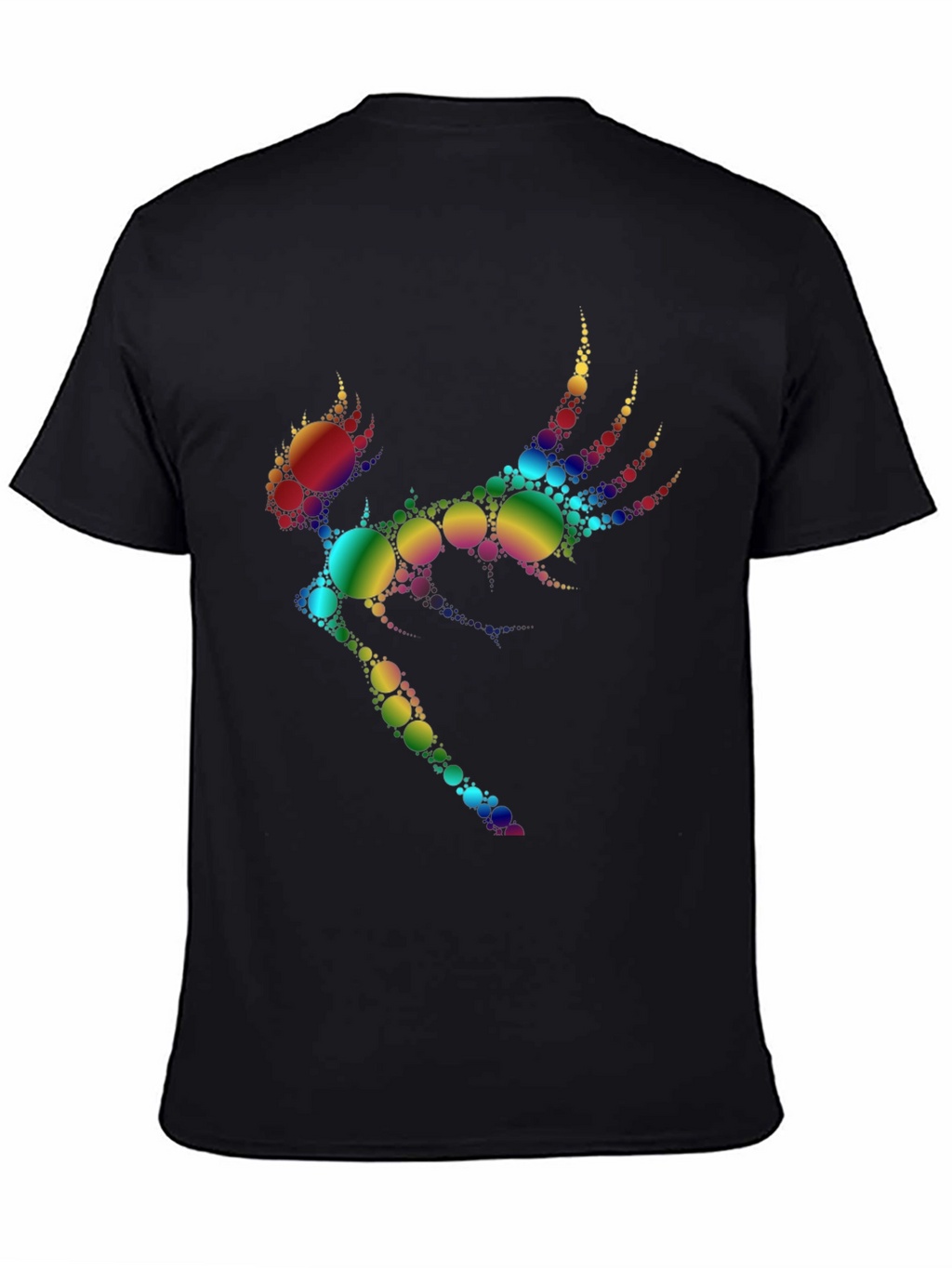 Rainbow Circle Fairy Graphic Tee - Black