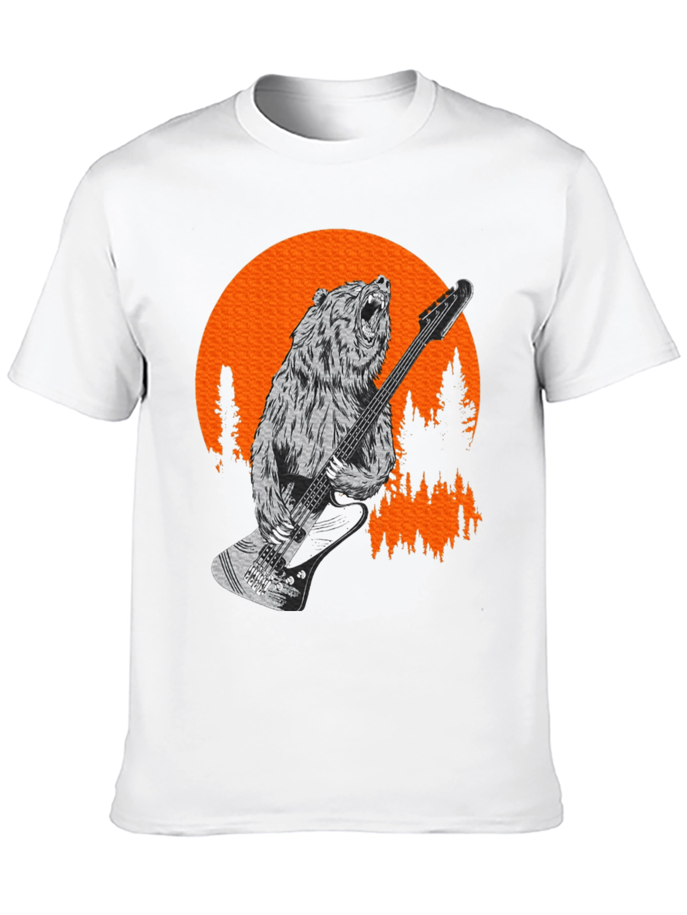Bear Playing Bass T-Shirt - Black Tee