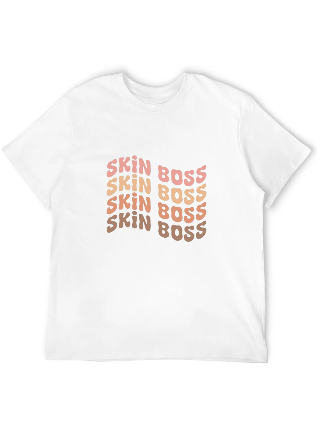 Skin Boss Black Tee - Stylish Wavy Text Design