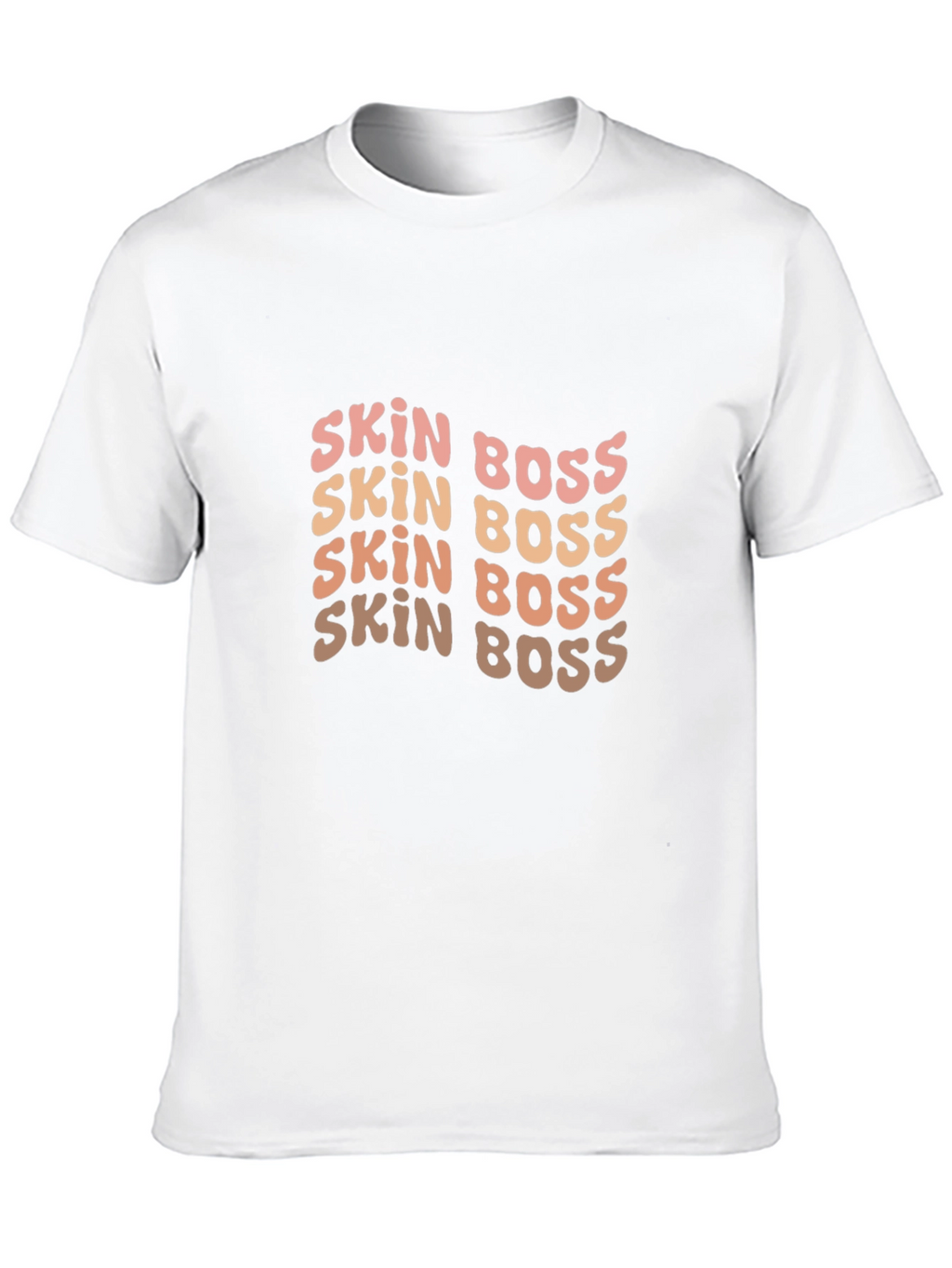 Skin Boss Black Tee - Stylish Wavy Text Design