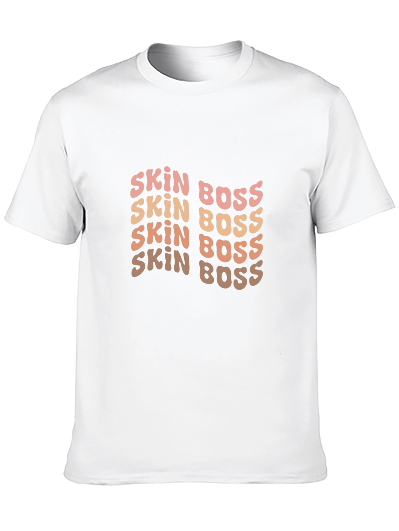 Skin Boss Black Tee - Stylish Wavy Text Design