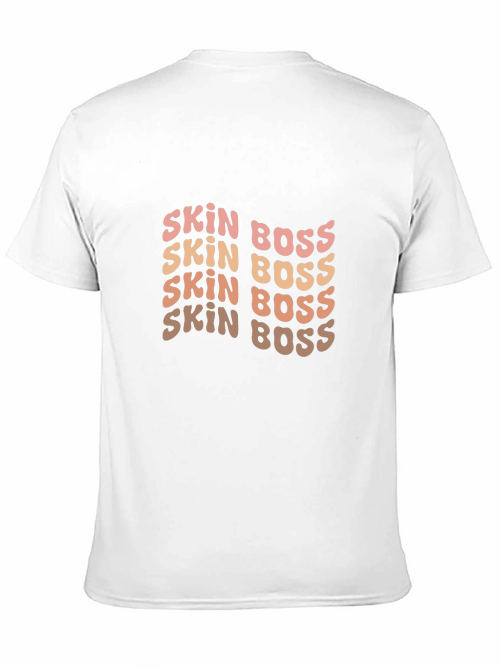 Skin Boss Black Tee - Stylish Wavy Text Design