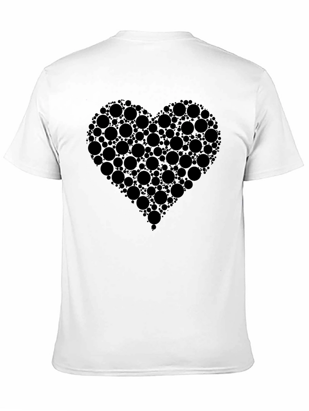 Heart Design Black Cotton T-Shirt