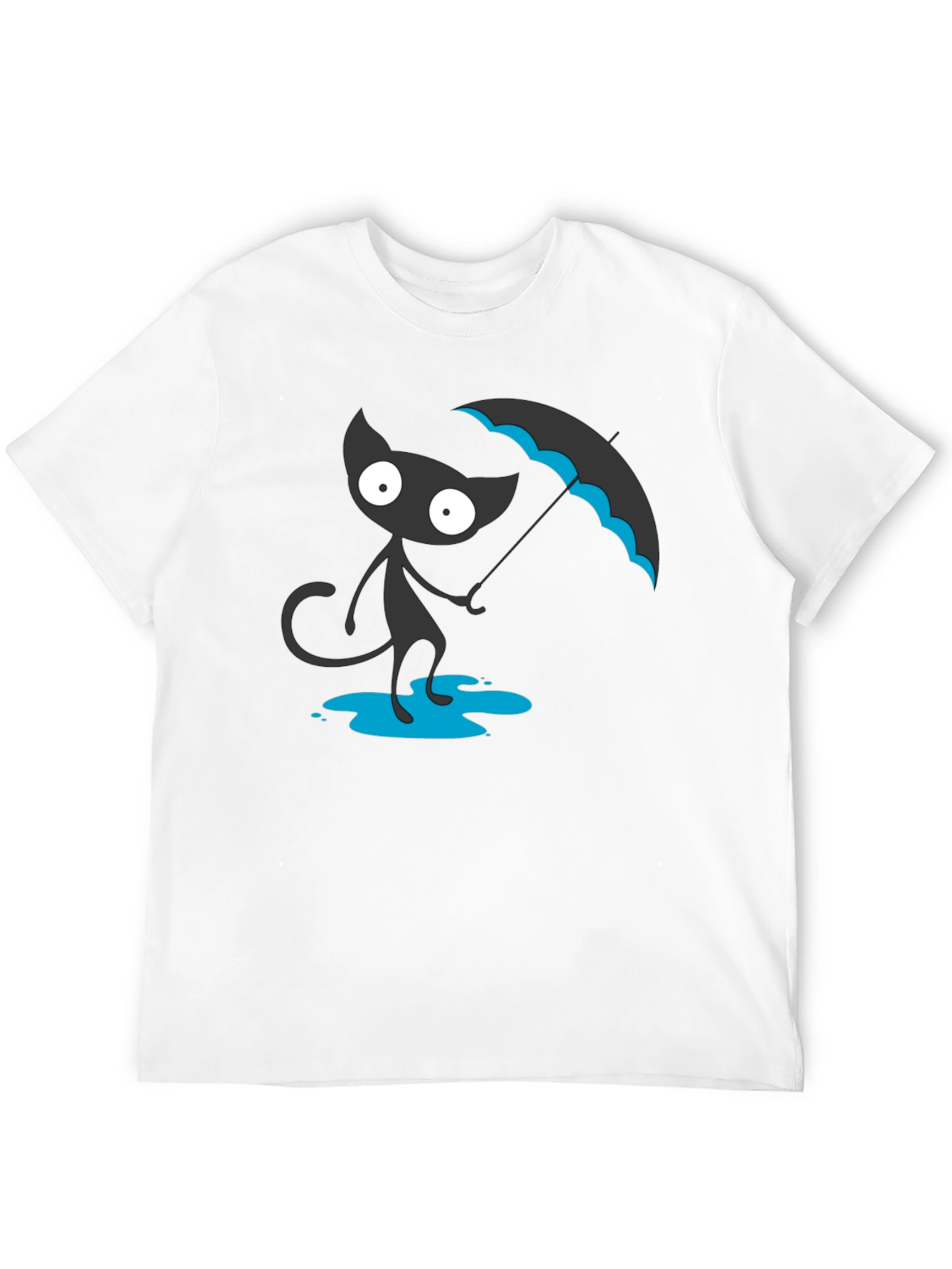 Black Cat with Umbrella Graphic Tee