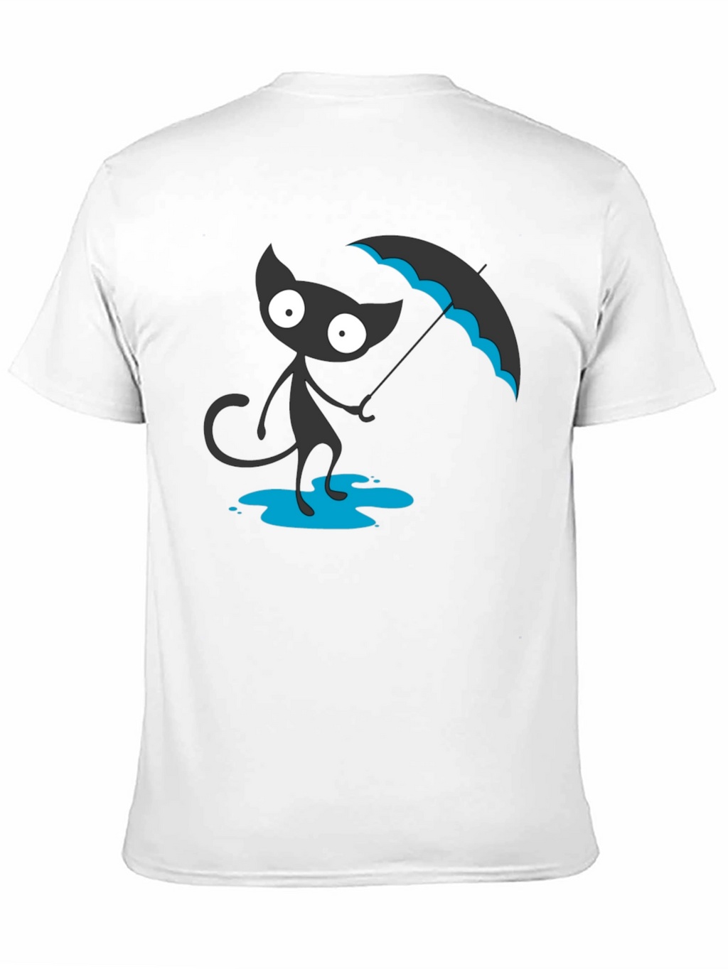 Black Cat with Umbrella Graphic Tee