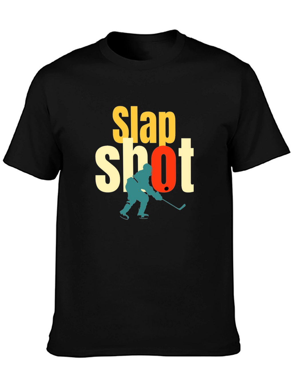 Slap Shot Hockey Graphic T-Shirt - Black