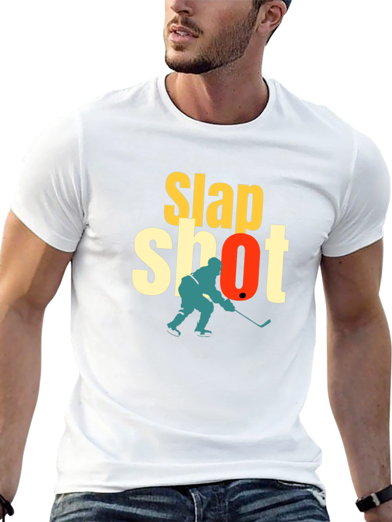 Slap Shot Hockey Graphic T-Shirt - Black