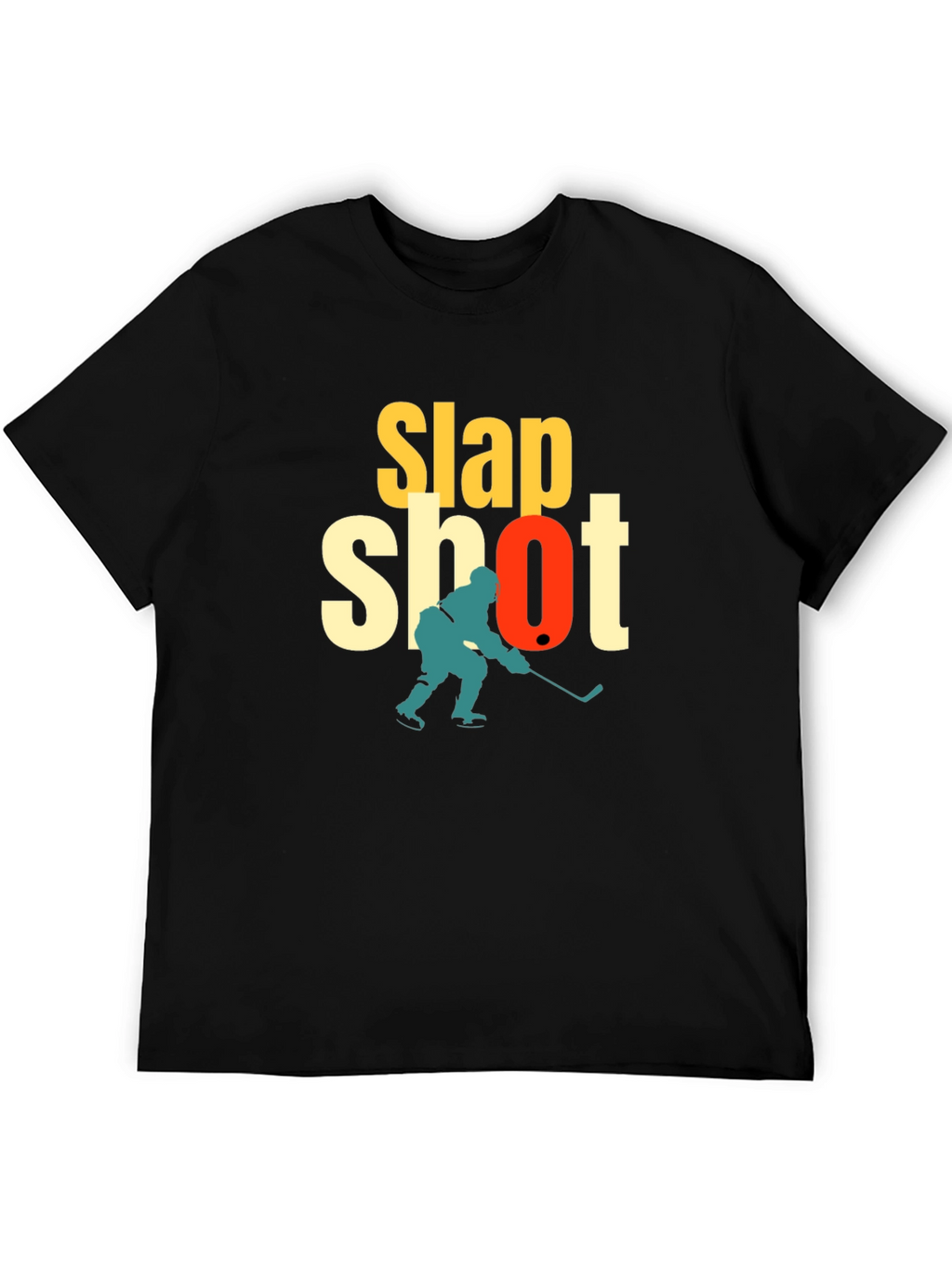Slap Shot Hockey Graphic T-Shirt - Black