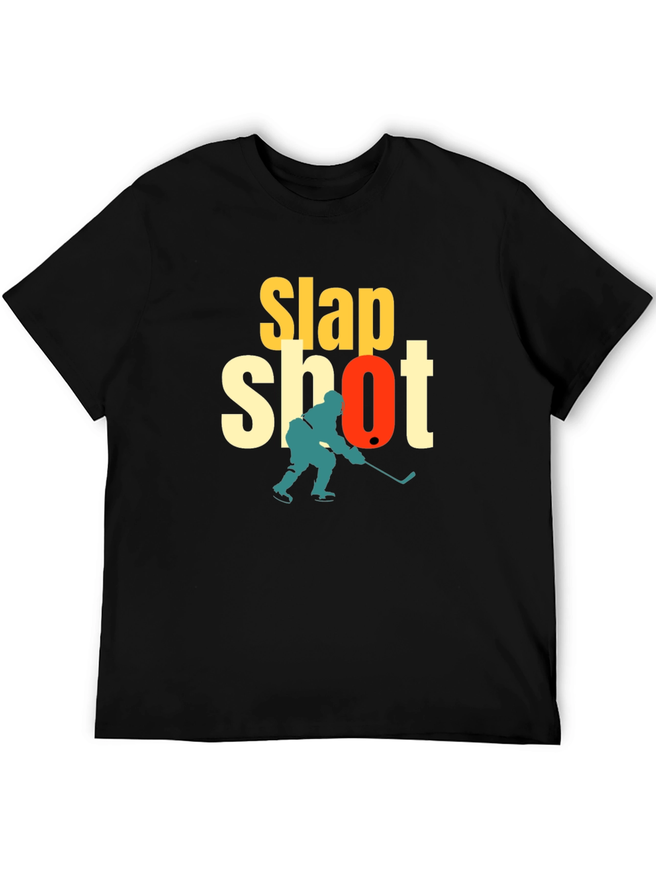 Slap Shot Hockey Graphic T-Shirt - Black