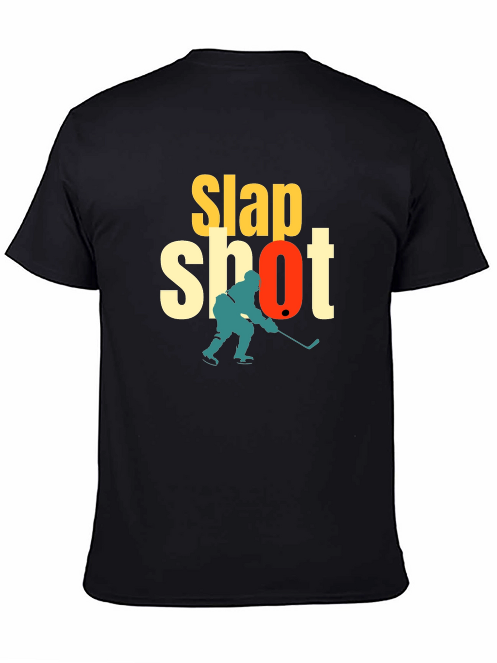 Slap Shot Hockey Graphic T-Shirt - Black