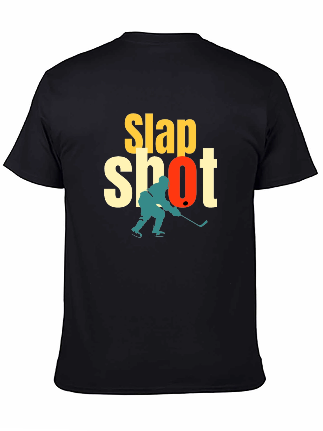 Slap Shot Hockey Graphic T-Shirt - Black