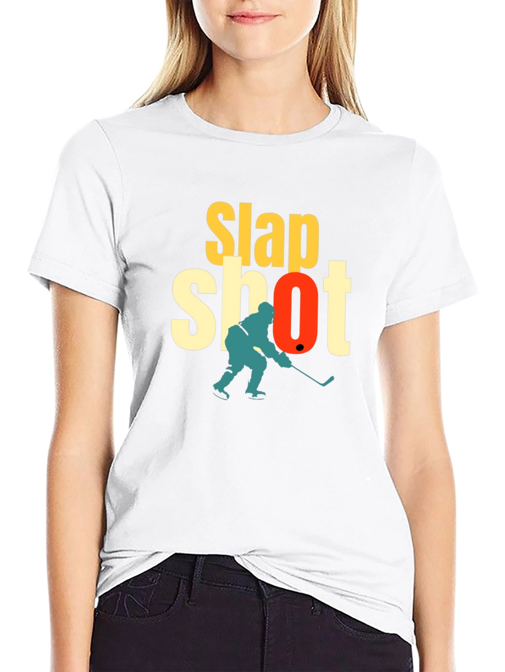 Slap Shot Hockey Graphic T-Shirt - Black