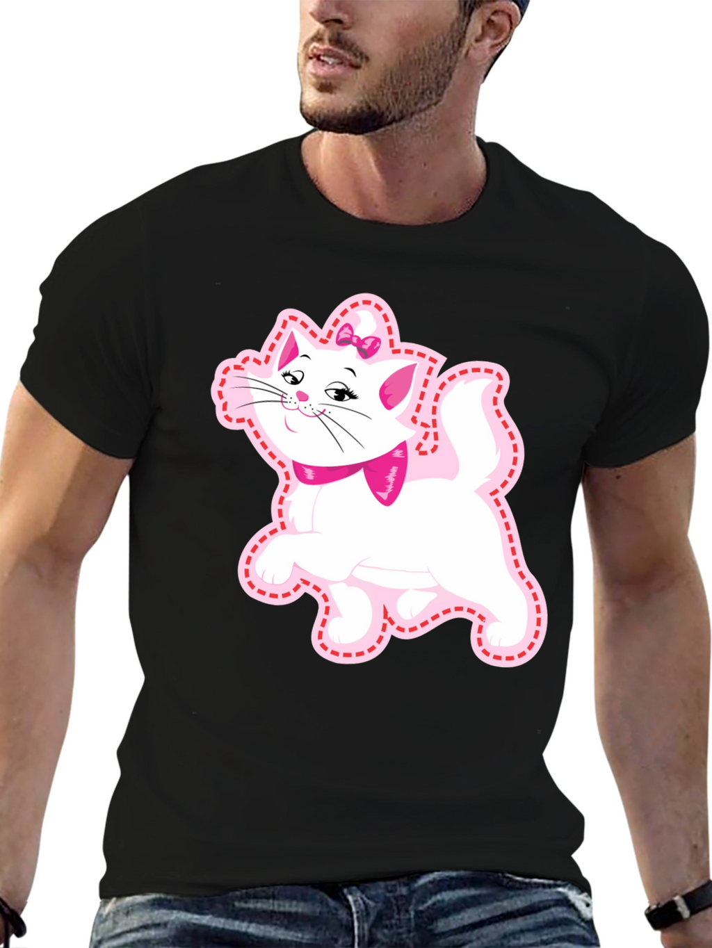 Cute Cat Graphic Tee - Marie Aristocats Style