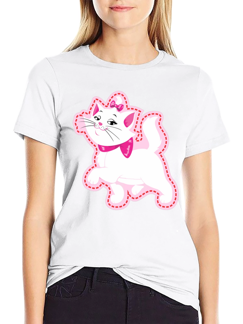 Cute Cat Graphic Tee - Marie Aristocats Style