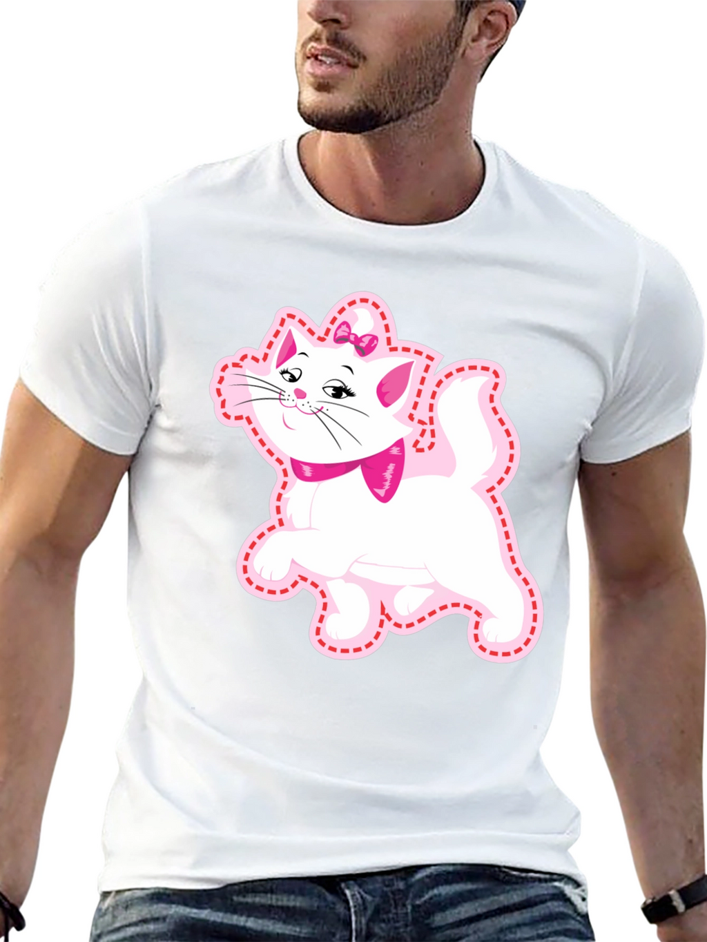Cute Cat Graphic Tee - Marie Aristocats Style