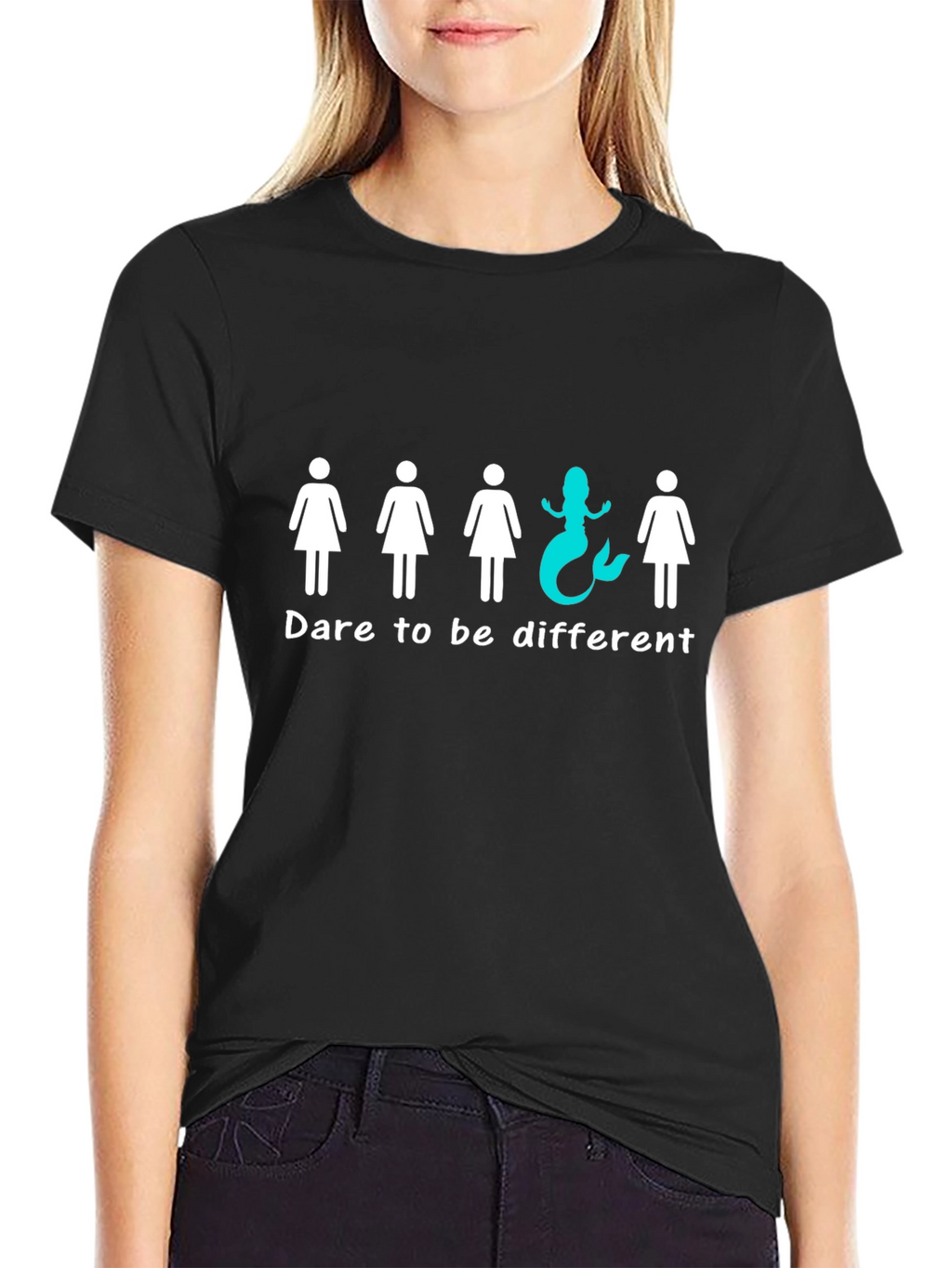 Dare to Be Different T-Shirt Mermaid Black Unisex