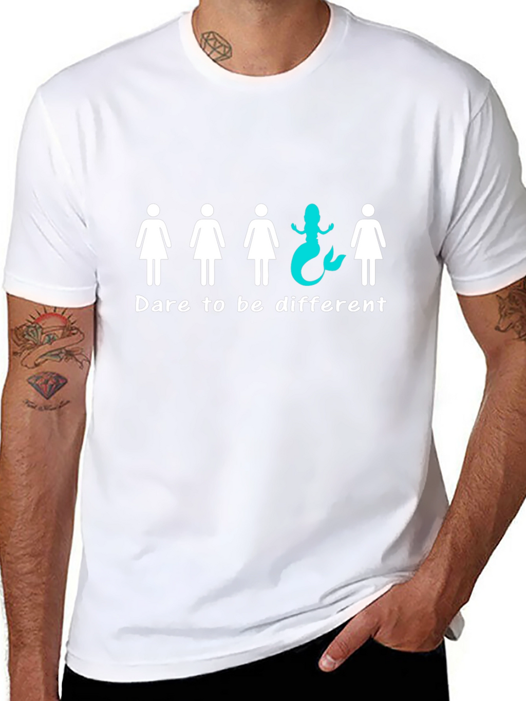 Dare to Be Different T-Shirt Mermaid Black Unisex
