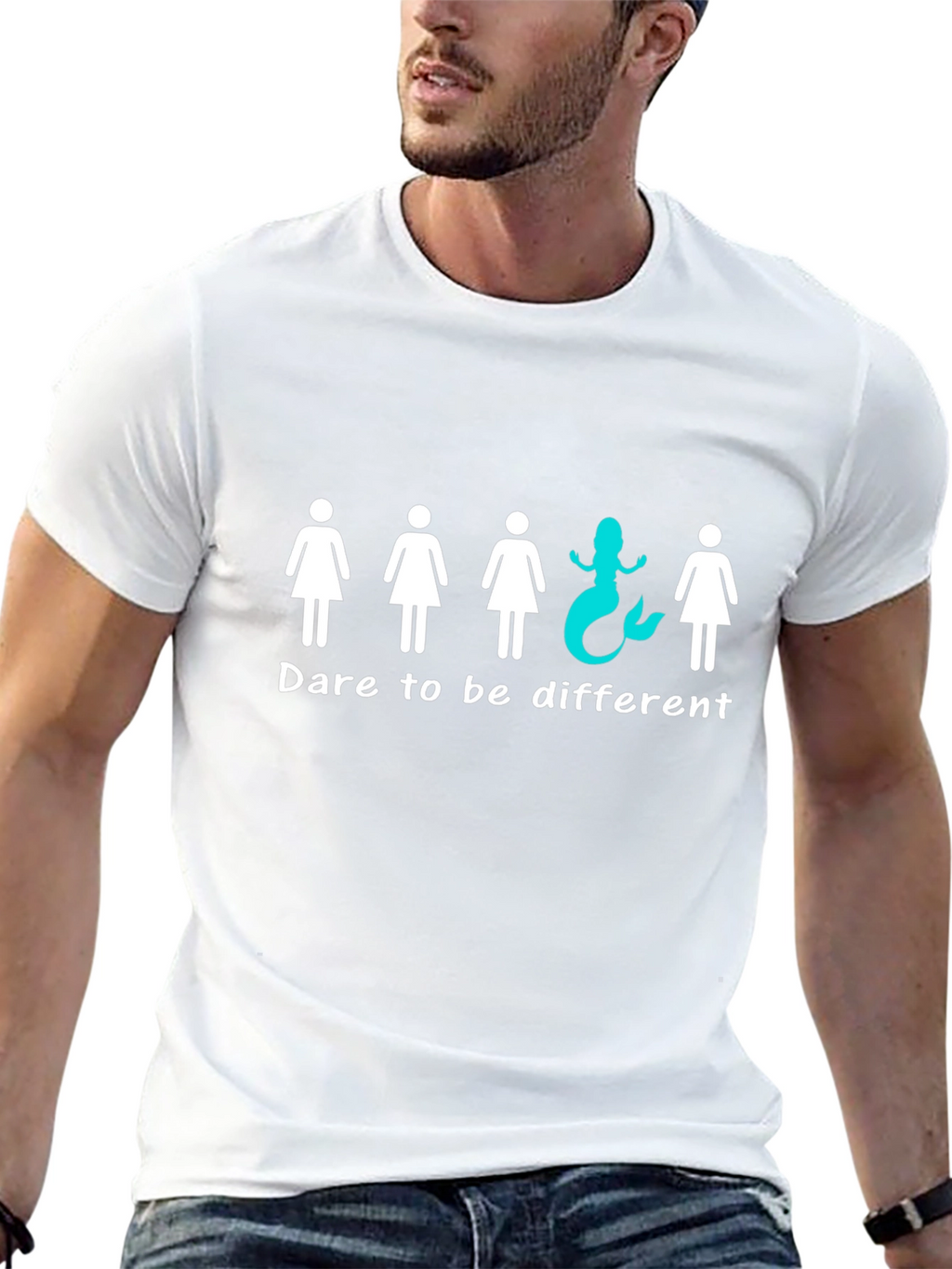 Dare to Be Different T-Shirt Mermaid Black Unisex