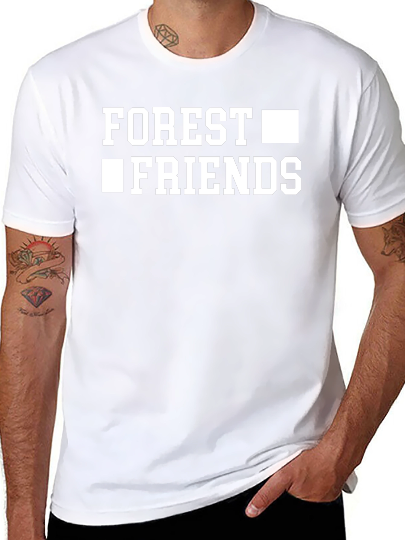 Forest Friends Graphic Tee - Black Cotton T-Shirt