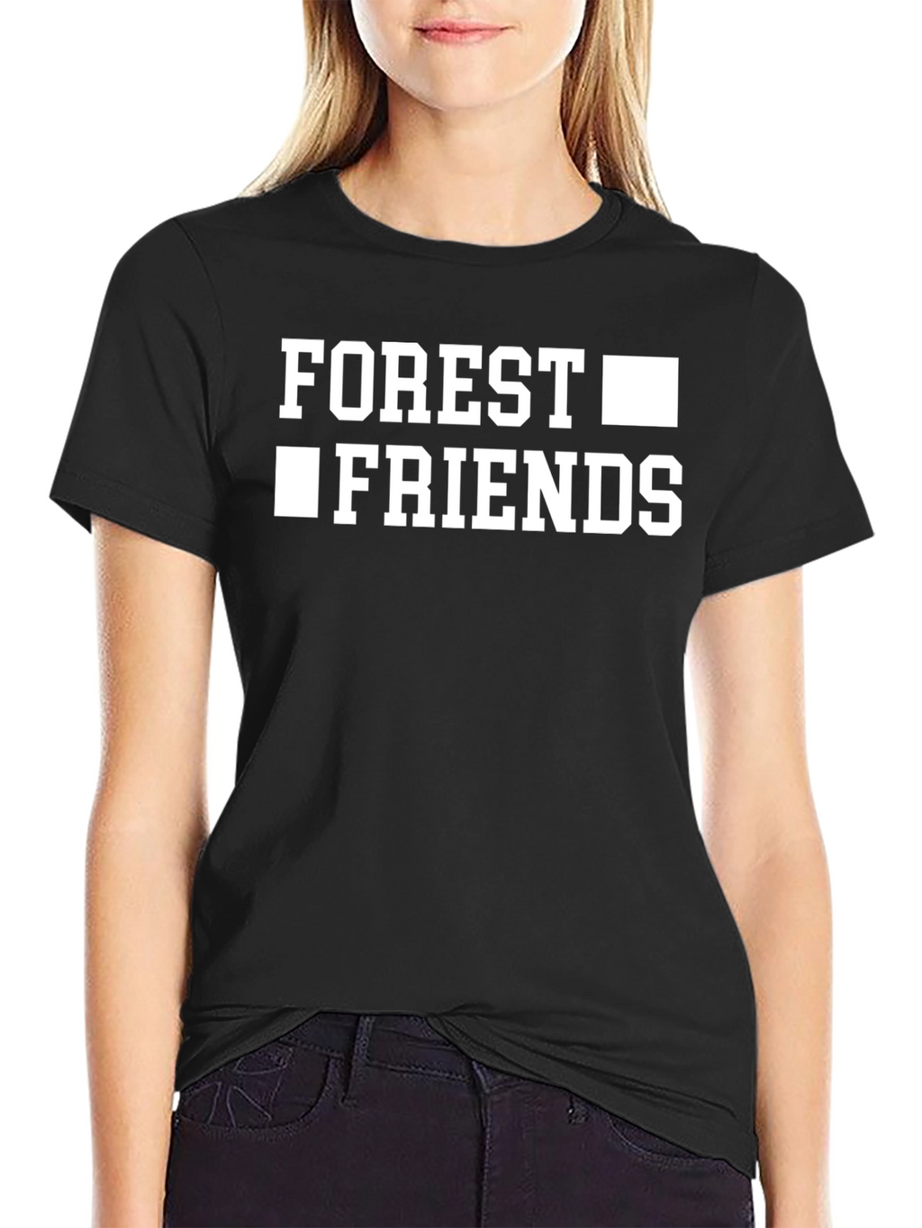 Forest Friends Graphic Tee - Black Cotton T-Shirt