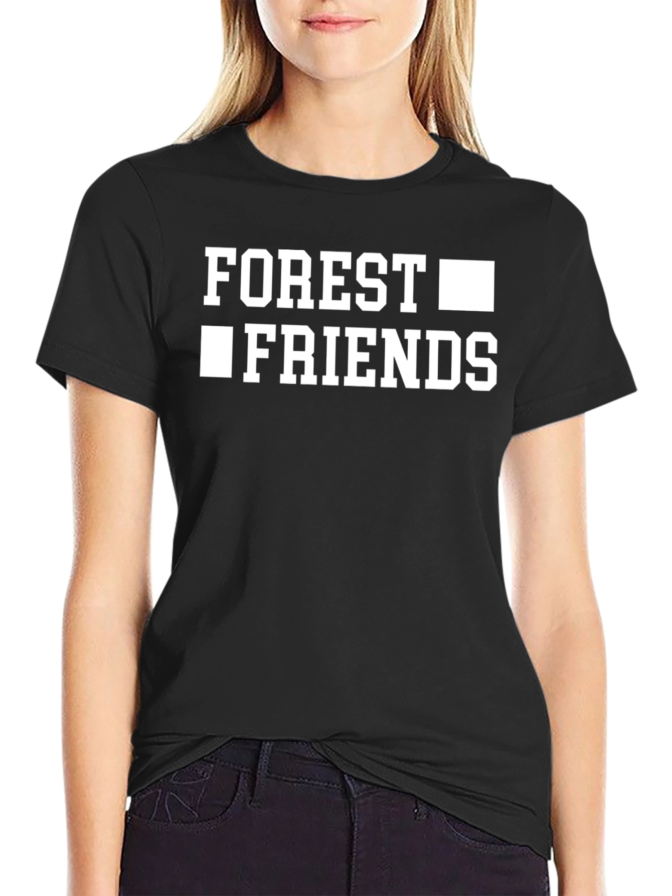 Forest Friends Graphic Tee - Black Cotton T-Shirt