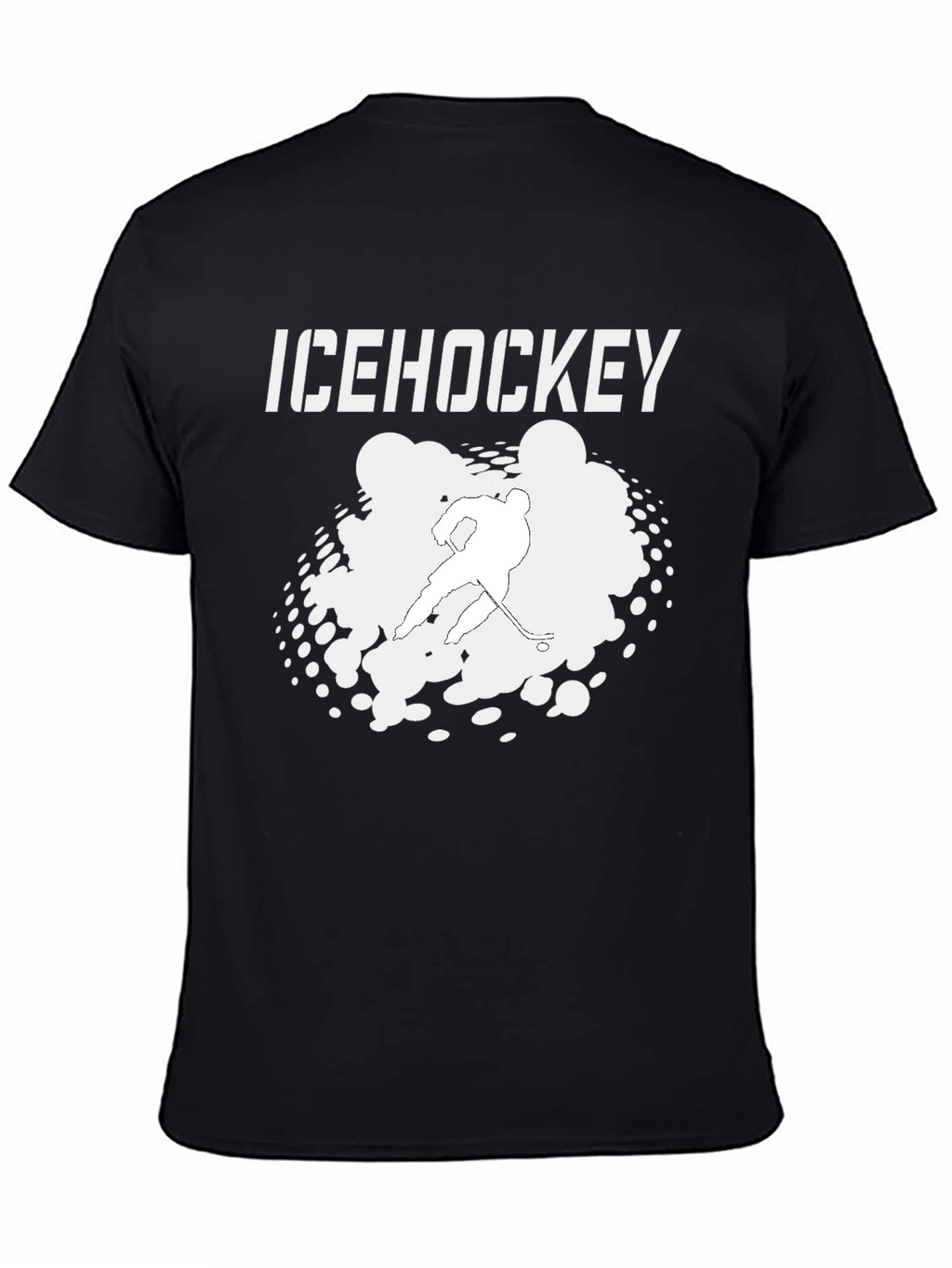 Ice Hockey Graphic Tee - Black Cotton T-Shirt