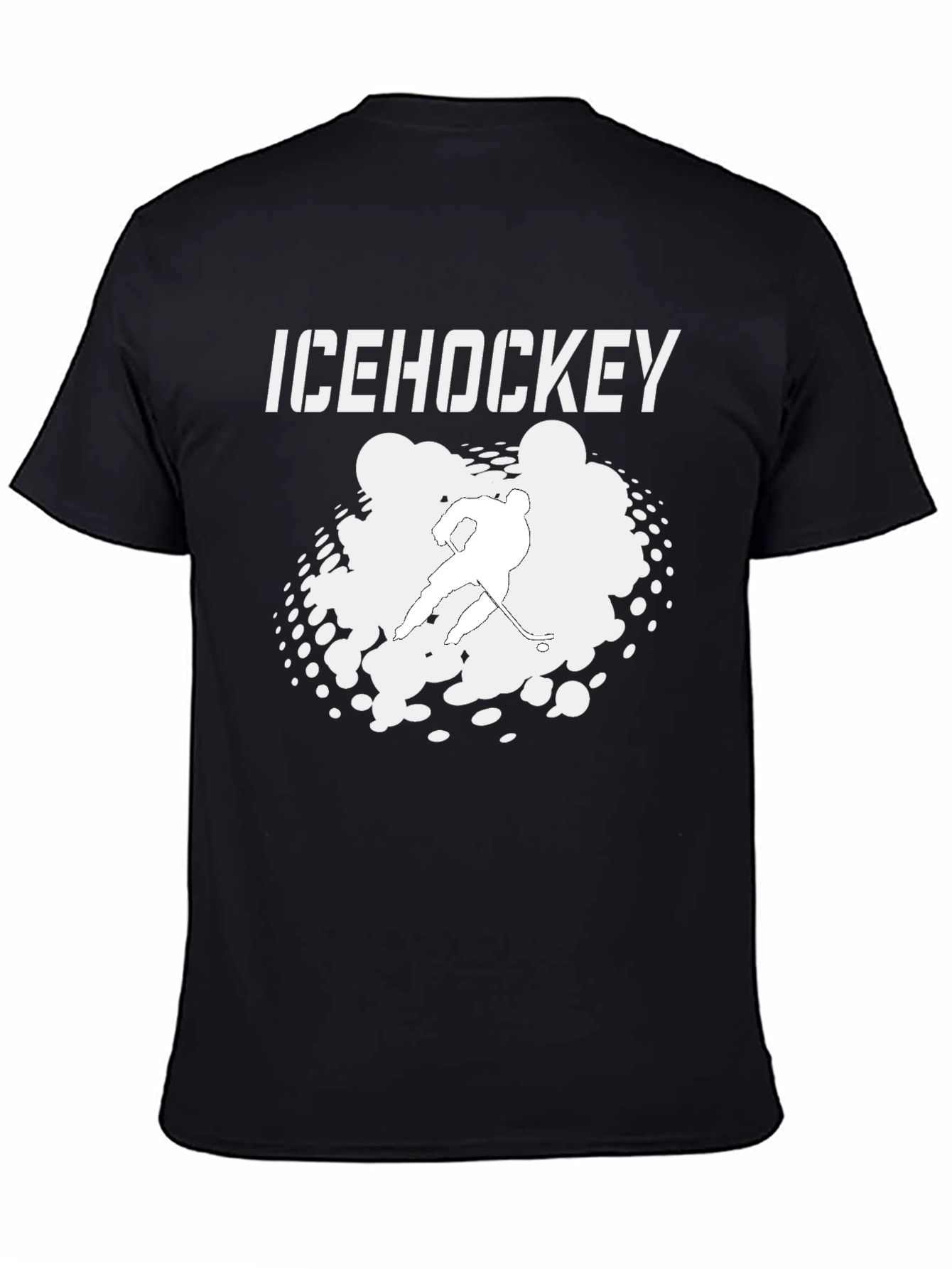 Ice Hockey Graphic Tee - Black Cotton T-Shirt