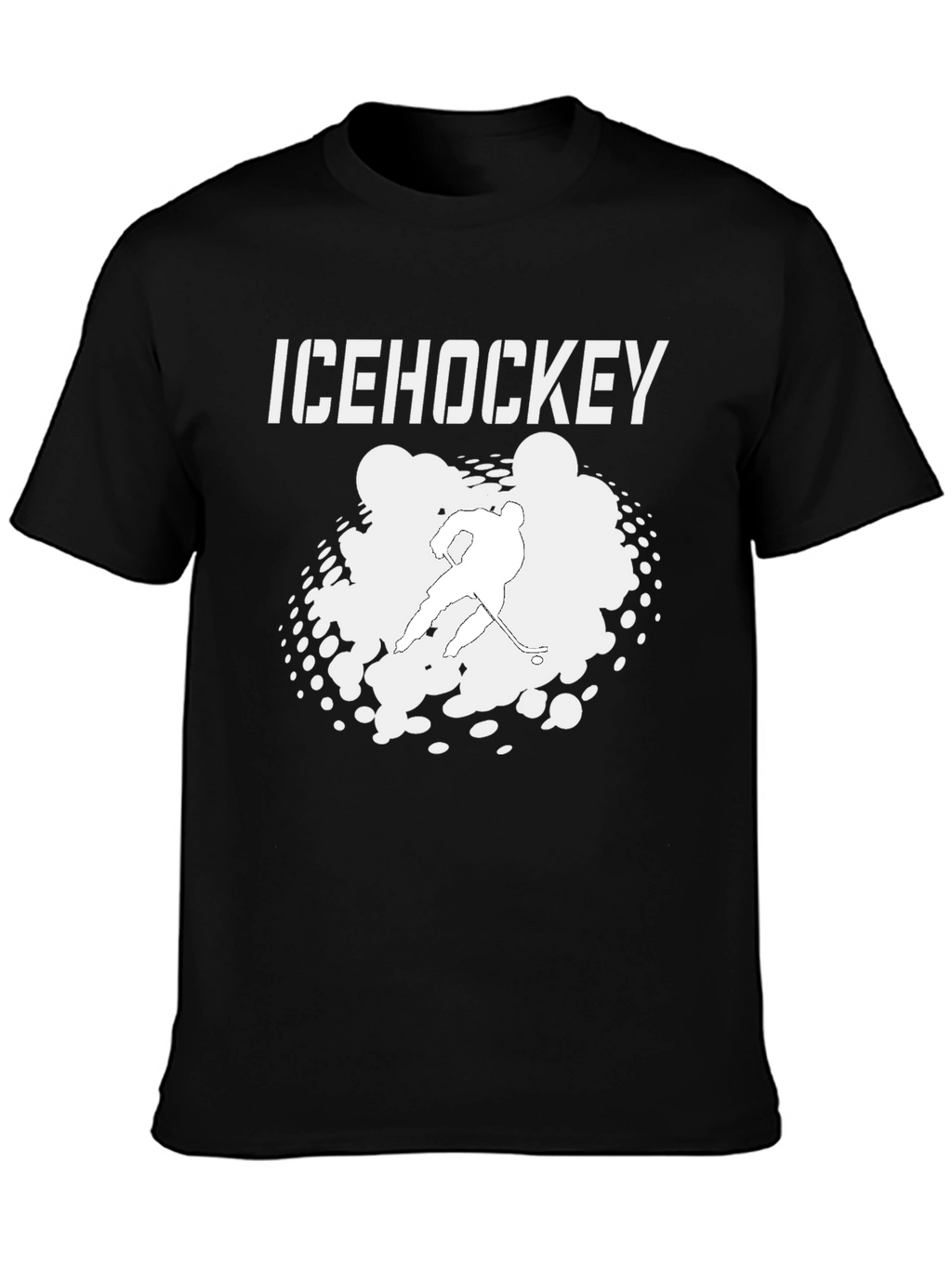 Ice Hockey Graphic Tee - Black Cotton T-Shirt