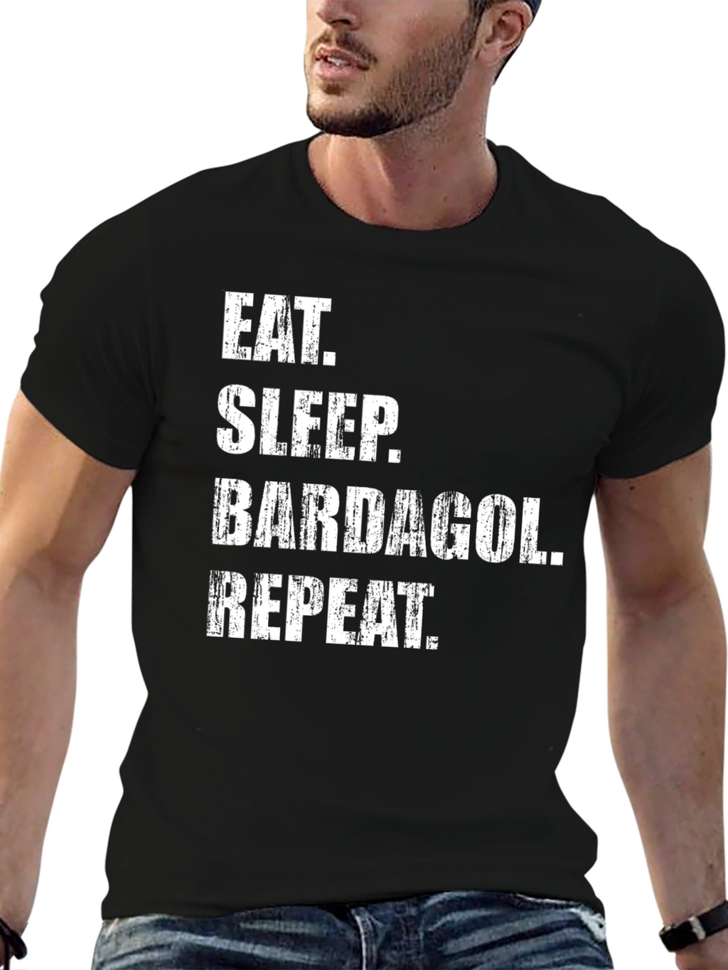 Eat Sleep Bardagol Repeat Black Graphic Tee