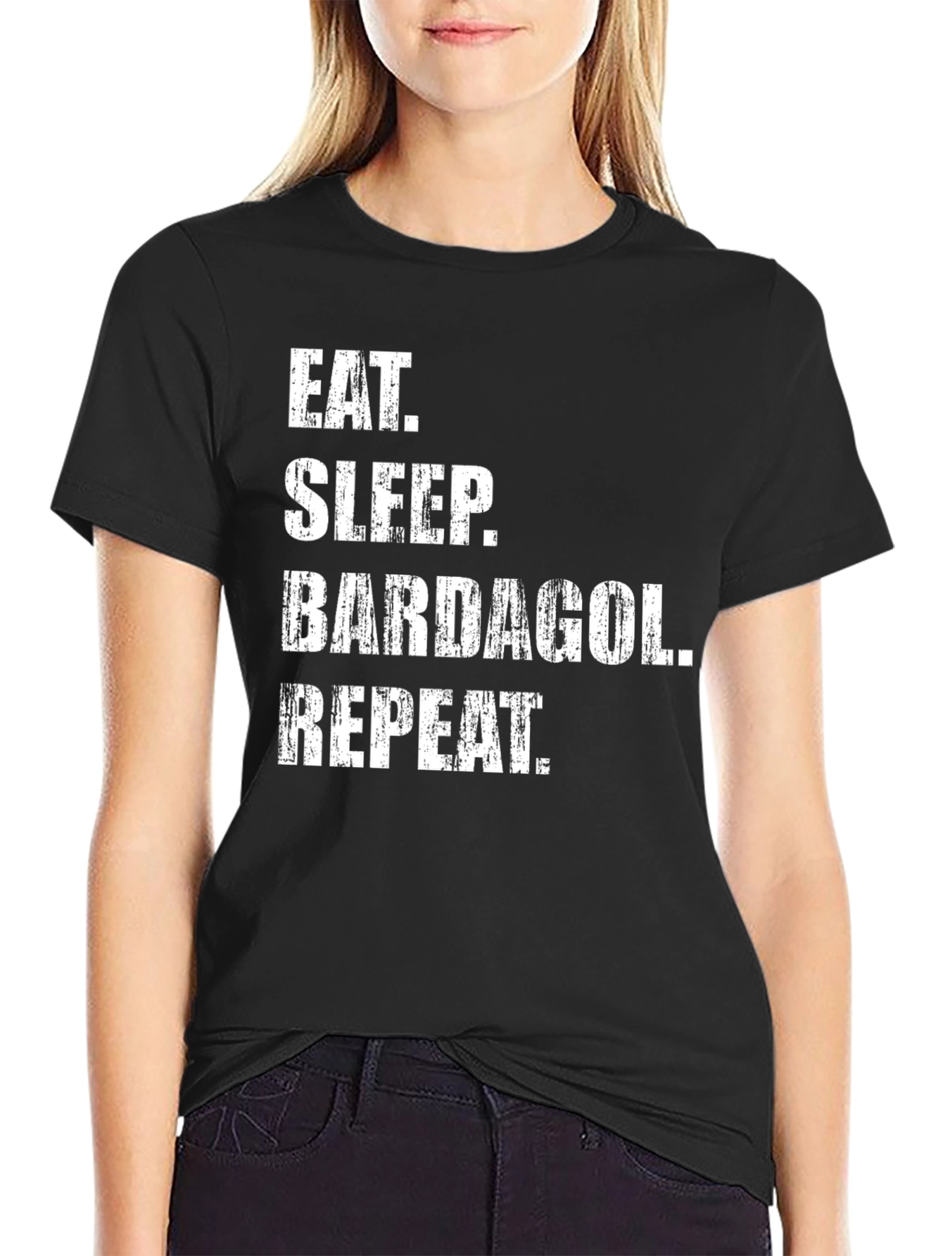 Eat Sleep Bardagol Repeat Black Graphic Tee