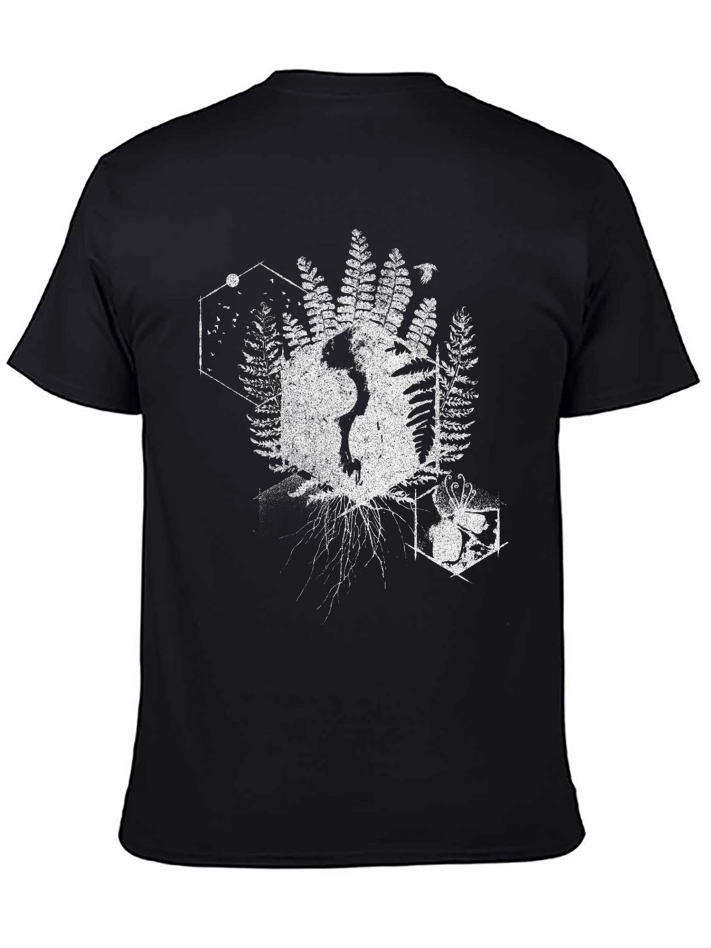 Geometric Nature T-Shirt - Black Cotton Tee