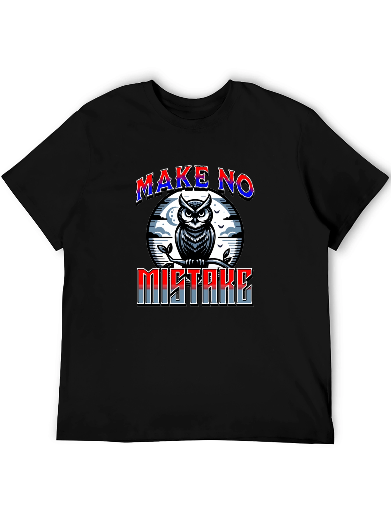 Make No Mistake Owl Graphic Tee - Mens Black T-Shirt
