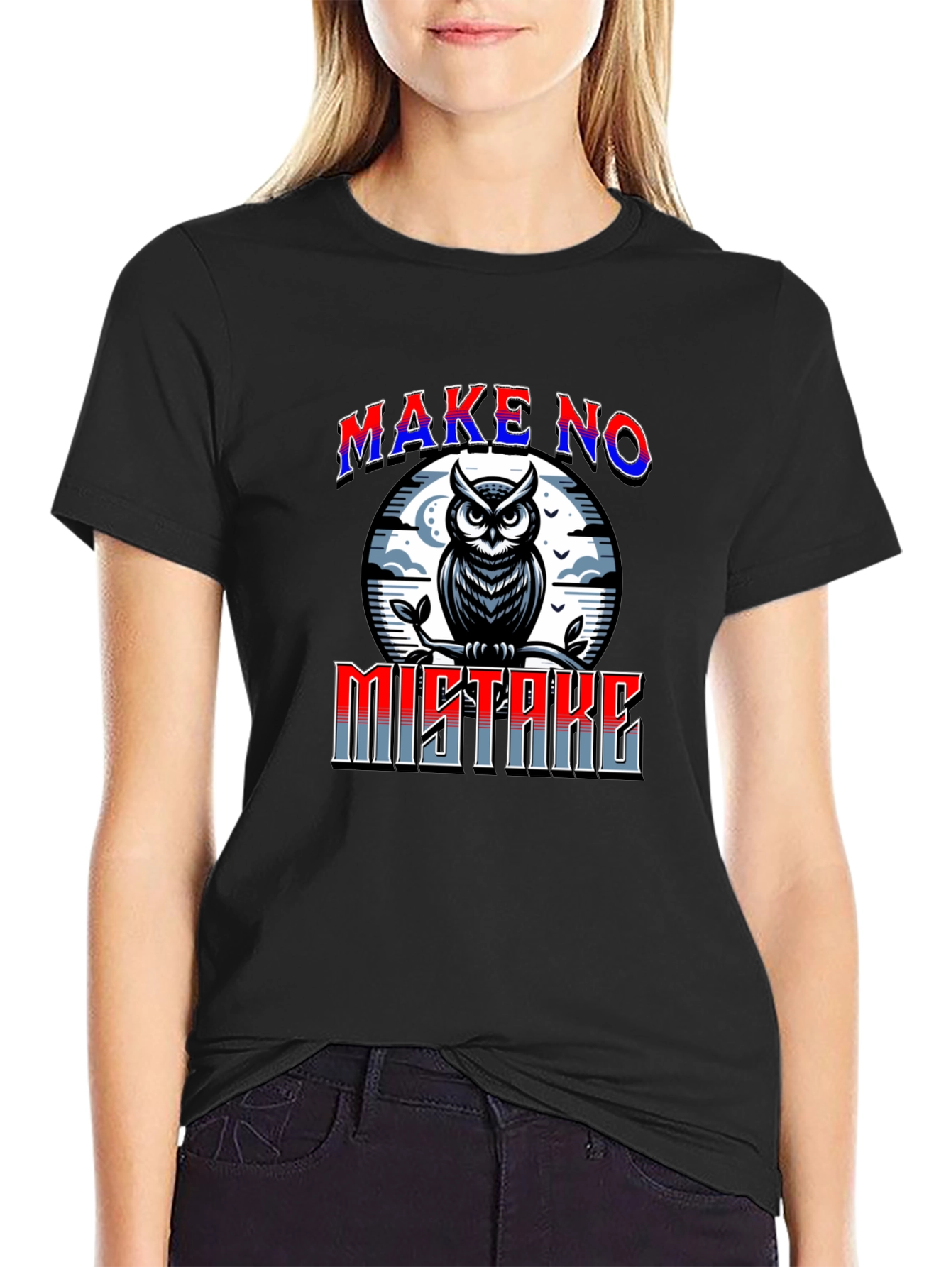 Make No Mistake Owl Graphic Tee - Mens Black T-Shirt