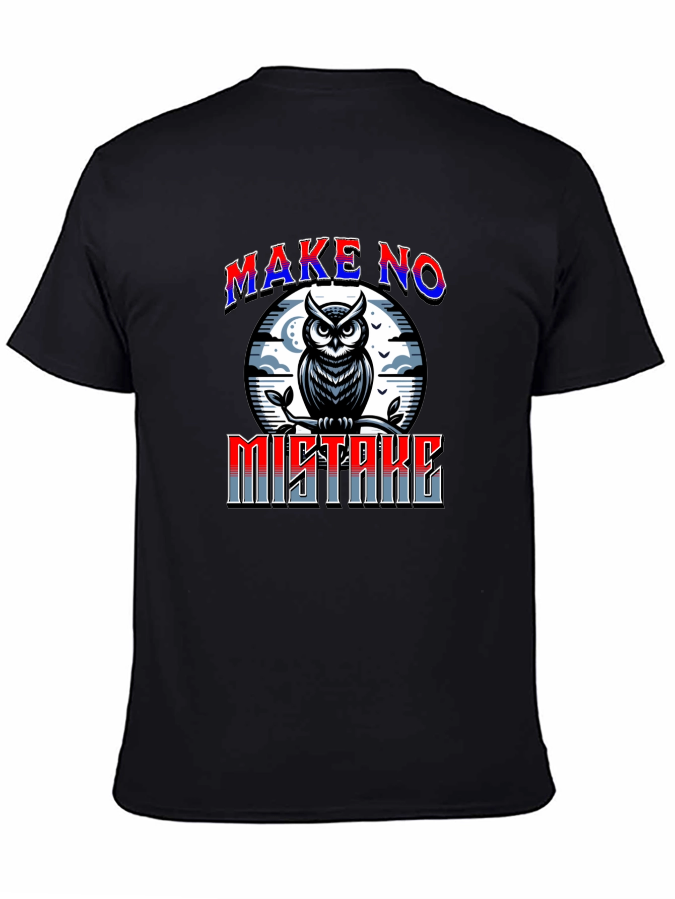Make No Mistake Owl Graphic Tee - Mens Black T-Shirt