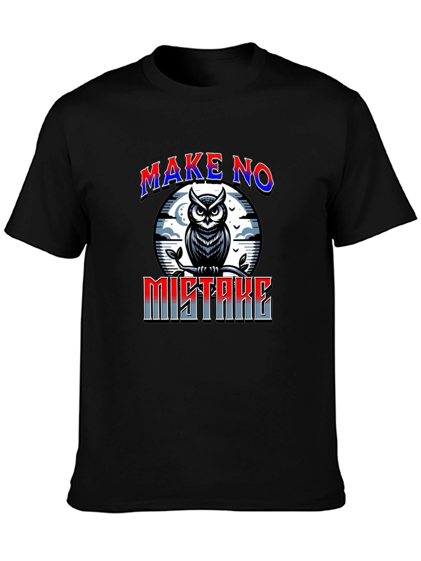 Make No Mistake Owl Graphic Tee - Mens Black T-Shirt