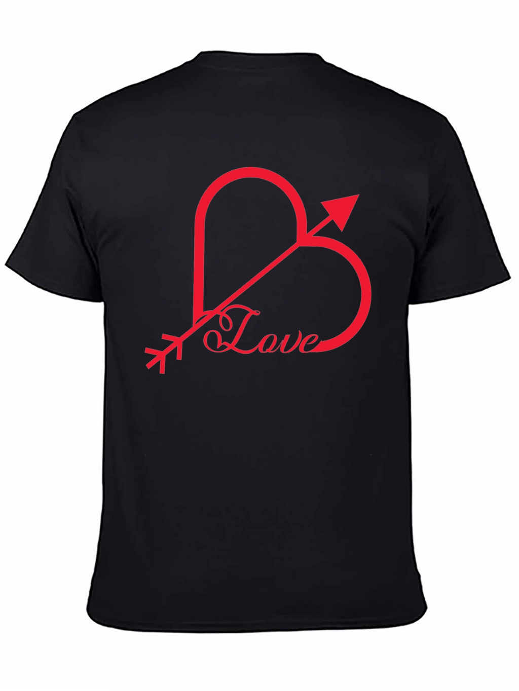 Love Heart Arrow Graphic Tee - Black