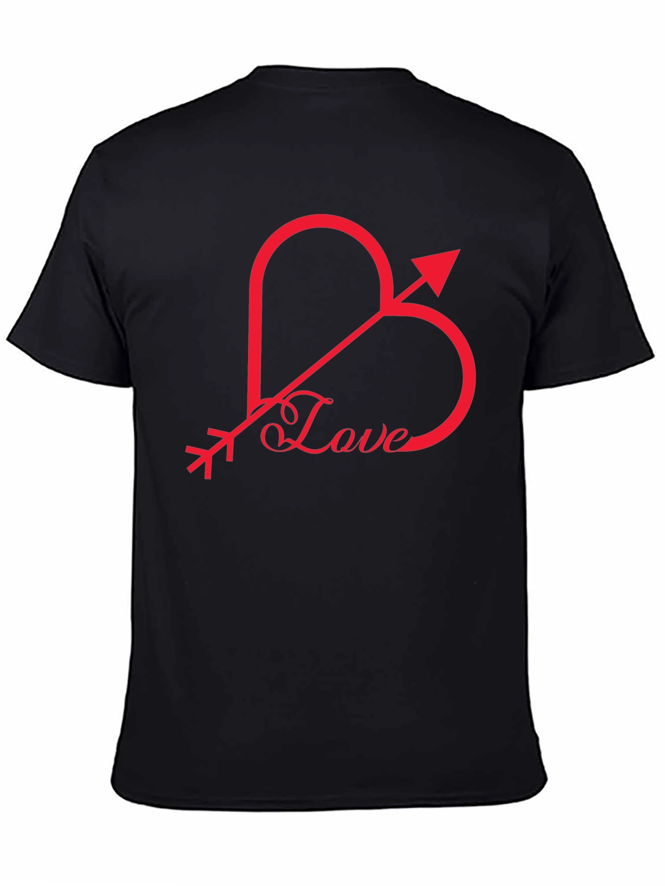Love Heart Arrow Graphic Tee - Black